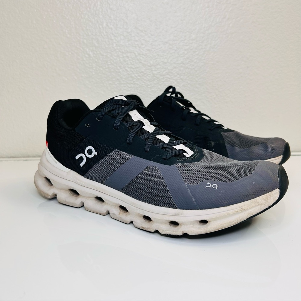 On Running  Men 9 Black and Gray Sneakers
